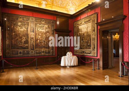 Gesamtansicht der Privy Chamber, Teil der King's State Apartments im Kensington Palace - London Stockfoto