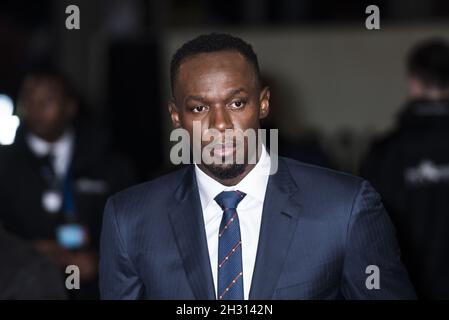 Usain Bolt kommt bei der I am Bolt Weltpremiere auf dem Odeon Leicester Square in London an. Bilddatum: Montag, 28. November 2016. Bildnachweis sollte lauten: © DavidJensen/EMPICS Entertainment Stockfoto