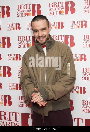 NUR FÜR REDAKTIONELLE VERWENDUNG Liam Payne, der an der Veranstaltung „Brit Awards 2018 Nominations“ in den ITV Studios in Southbank, London, teilnahm. Bildnachweis sollte lauten: David Jensen/EMPICS Entertainment Stockfoto