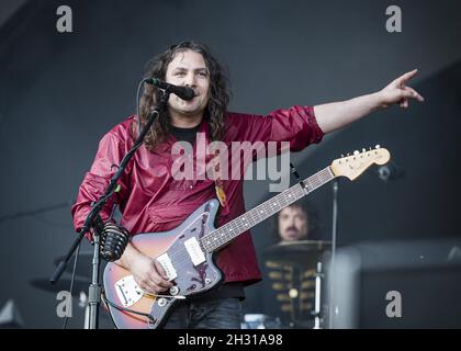 Adam Granduciel aus dem Krieg gegen Drogen tritt am 9. Tag des All Points East Festivals 2018 im Victoria Park, London, live auf. Bilddatum: Samstag, 2. Juni 2018. Bildnachweis sollte lauten: David Jensen/EMPICS Entertainment Stockfoto