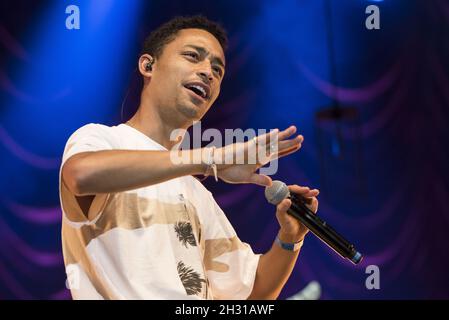 Loyle Carner tritt Jorja Smith als Teil der Summer Series im Somerset House - London auf. Bilddatum: Freitag, 13. Juli 2018. Bildnachweis sollte lauten: David Jensen/EMPICS Entertainment Stockfoto