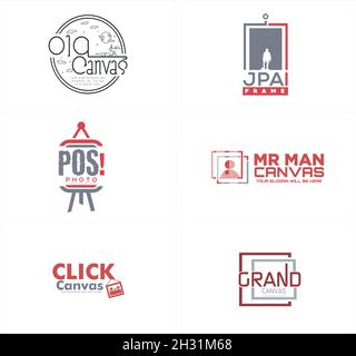 Moderne Foto Studio Galerie Ausstellung Rahmen Logo Design Stock Vektor