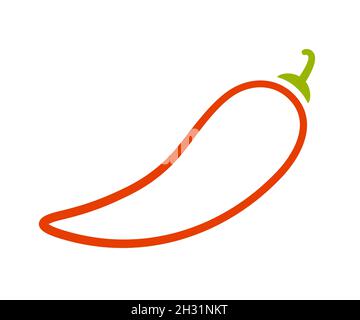 Rote Chilischote. Symbol für Chili-Stufe. Gewürzmarke - mild oder würzig. Vektordarstellung auf weißem Hintergrund isoliert Stock Vektor