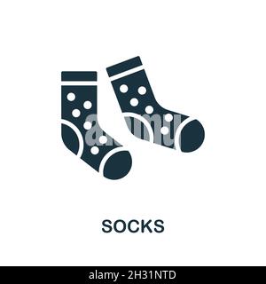 Socken-Symbol. Monochromes Schild aus der Home Rest Kollektion. Creative Socks Icon Illustration für Webdesign, Infografiken und mehr Stock Vektor
