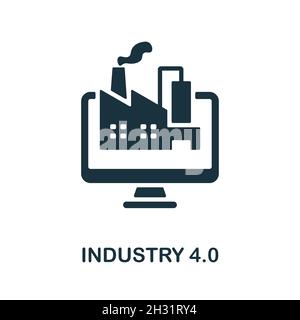 Industrie 4.0-Symbol. Monochromes Schild aus der Industrie 4.0 Kollektion. Creative Industry 4.0 Icon Illustration für Webdesign, Infografiken und mehr Stock Vektor