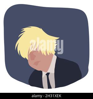 Boris johnson Karikatur Karikatur Kunst. Stock Vektor