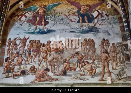 Die Auferstehung, Freskenzyklus von Luca Signorelli, Kapelle San Brizio, Dom von Orvieto, Provinz Terni, Umbrien, Italien, Europa Stockfoto