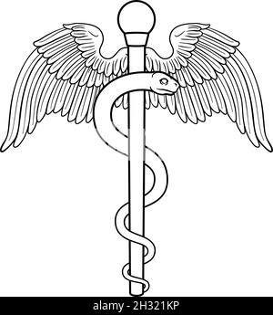 Rod von Asclepius Aesculapius medizinische Symbol Stock Vektor