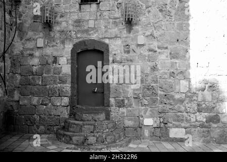 Gehwege und Gassen von Old Akko, Akko, Israel Stockfoto