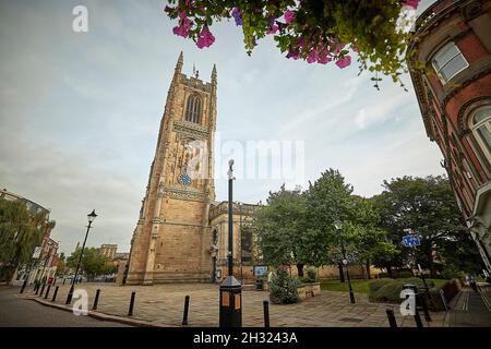 Derby Stadtzentrum Derby Kathedrale, die Kathedrale Kirche All Saints Derby Grade 1 aufgeführt Stockfoto