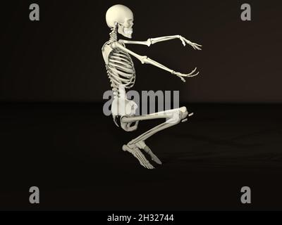 3D-gerendertes Dacing-Skelett Stockfoto