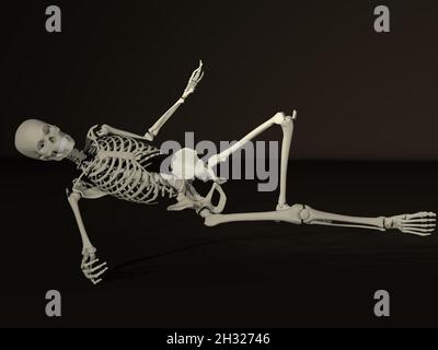 3D-gerendertes Dacing-Skelett Stockfoto