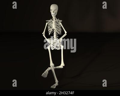 3D-gerendertes Dacing-Skelett Stockfoto