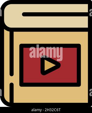 Videobuchsymbol. Kontur Videobuch Vektor Symbol Farbe flach isoliert Stock Vektor