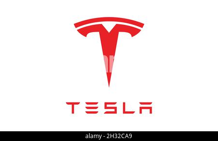 Tesla-Logo. Vektorgrafik Stock Vektor