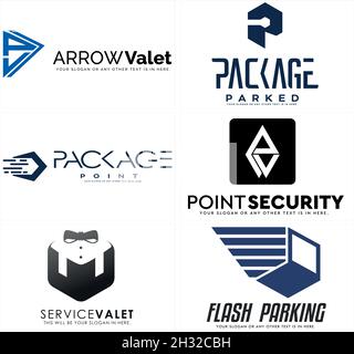 Anfangsbuchstabe P-Logo Parkpaket Business-Logo-Design Stock Vektor