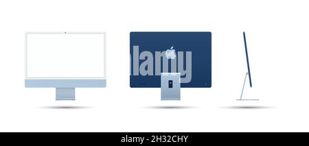 Gerät Bildschirm mockup. Monoblock-Monitor, mit leerem Bildschirm für Ihr Design. Vektor EPS10 Stock Vektor