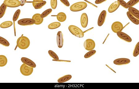 Vektor fallende Goldmünzen Geld Stock Vektor