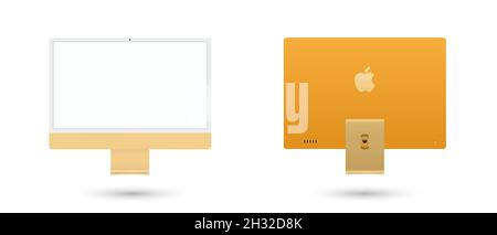 Gerät Bildschirm mockup. Monoblock-Monitor, mit leerem Bildschirm für Ihr Design. Vektor EPS10 Stock Vektor