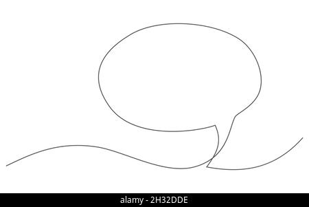 Sprechblase. Eine Linie zeichnen. Vektor-Sprechblase im Linienstil Stock Vektor