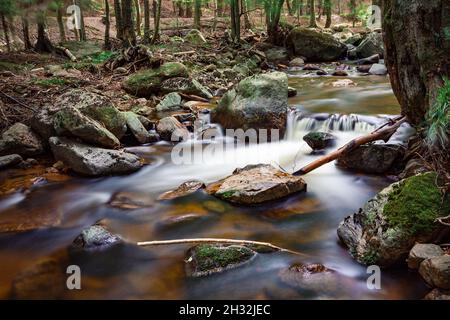 Wilde Wasserfälle der Ilse im Harz, Norddeutschland Stockfoto