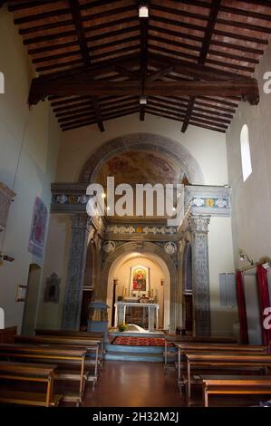 Europa, Italien, Toskana, Arezzo. Pratovecchio, Bruch von Stia. Heiligtum von Santa Maria delle Grazie. Stockfoto