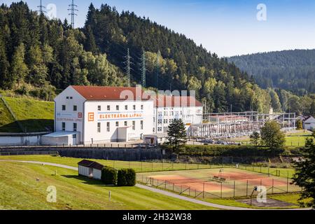 Elektrarna, Lipno nad Sázavou, vodni nadrz Lipno i, Jizni Cechy, Ceska republika Stockfoto