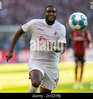 Köln, Deutschland. Okt. 2021. Köln, Deutschland, 24.10.2021, Bundesliga, Spieltag 9, 1. FC Köln - Bayer 04 Leverkusen, Anthony Modeste (Köln) schaut den Ball an. Quelle: Jürgen Schwarz/Alamy Live News Stockfoto