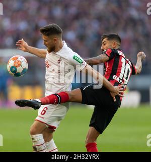 Köln, Deutschland. Okt. 2021. Köln, Deutschland, 24.10.2021, Bundesliga, Spieltag 9, 1. FC Köln - Bayer 04 Leverkusen, Salih Oezcan (Köln), Kerem Demirbay (B04) Kampf um den Ball. Quelle: Jürgen Schwarz/Alamy Live News Stockfoto