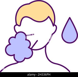 Husten mit dem Farbsymbol „Phlegm RGB“ Stock Vektor