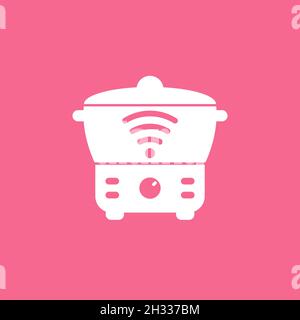 Smart-Cooker-Symbol, Dampfgarer, Crock-Pot-Vektor Stock Vektor