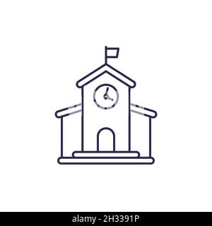 Stadtgebäude, Rathaus Linie Symbol, Vektor Stock Vektor