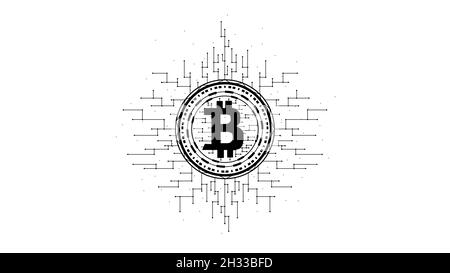 Polygonale Vektordarstellung von Bitcoin auf weißem Hintergrund. Kryptowährung Low-Poly-Design Stock Vektor