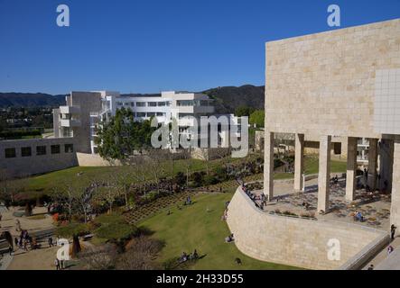 Das fantastische Getty Center in den Bergen von Santa Monica mit Blick auf Los Angeles, Brentwood CA Stockfoto