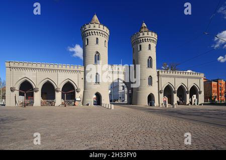 Blick auf das Nauener Tor in der Innenstadt, Potsdam, Brandenburg, Deutschland Stockfoto