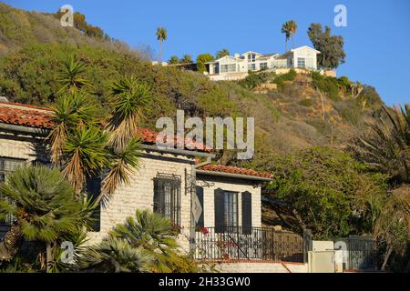 Atemberaubende Landschaft entlang des Pacific Coast Highway (State Route 1), Malibu CA Stockfoto