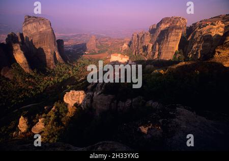 Kloster Roussanou Meteora, Thessalien, Griechenland Stockfoto