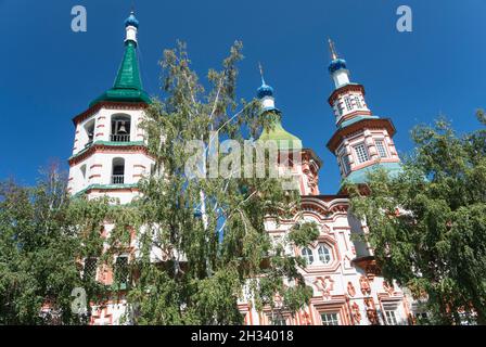 Kirche zur Erhöhung des Heiligen Kreuzes in Irkutsk, Oblast Irkutsk, Russland. Stockfoto