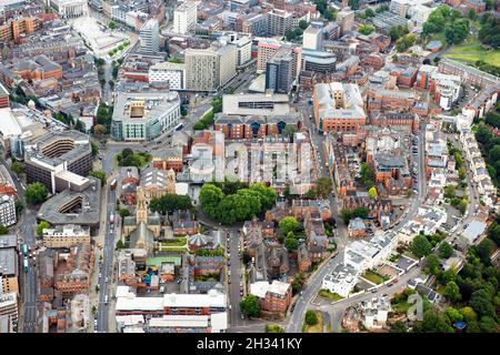 Luftaufnahme des Nordwestens von Nottingham City, Nottinghamshire England Stockfoto