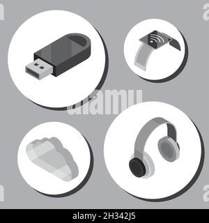 Wireless-Tech-Symbole Stock Vektor