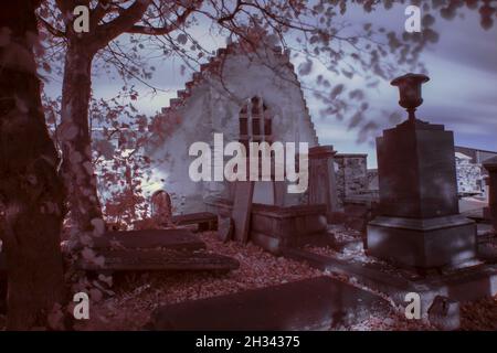 banff alter Friedhof aberdeenshire scotland.infrared Stockfoto