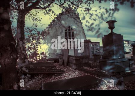 banff alter Friedhof aberdeenshire scotland.infrared Stockfoto