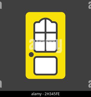 Vektor-Glyphen-Symbol für Interroom-Tür auf dunklem Hintergrund. Bau, Reparatur und Bau. Graph-Symbol für Ihr Website-Design, Logo, App, UI Stock Vektor