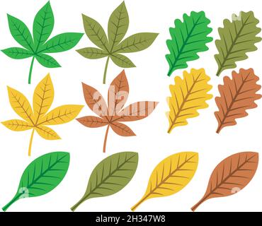 Sammlung von Blatt Silhouetten Vektor-Illustration Stock Vektor