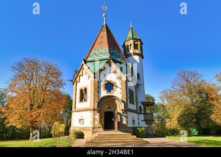 Malsch, Deutschland - Oktober 2021: Wallfahrtskapelle 'Wallfahrtskapelle Letzenberg', auch Kapelle 'Sieben Leiden Mariens' genannt, Stockfoto