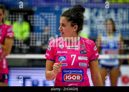 Palaverde, Treviso, Italien, 21. Oktober 2021, Ilaria Battistoni (Novara) während des Imoco Volley Conegliano gegen Igor Gorgonzola Novara - Volleyball Italia Stockfoto