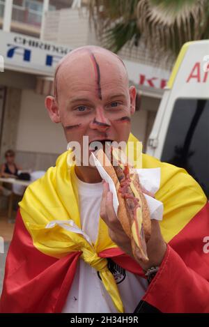 Balearen, Mallorca, s'Arenal, Megaparc, Fußballweltmeisterschaft 2006, Deutschland - Equador, Fußballfans, Mallorca, Fußball-WM Stockfoto