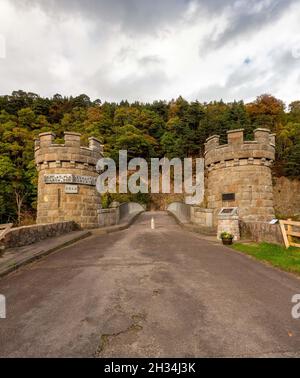 Craigellachie Bridge wurde 1814 in Morayshire, Schottland, Großbritannien fertiggestellt Stockfoto