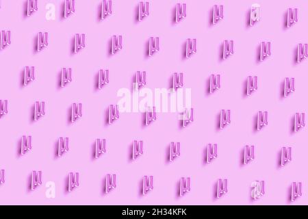 Mu-Zeichen. Mu-Buchstabe, griechisches Mubet-Symbol, Rosa minimaler Hintergrund Stockfoto