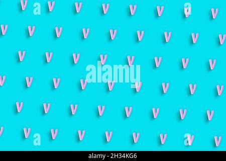 Nu-Zeichen. Nu-Buchstabe, griechisches Alphabet-Symbol, türkisblauer minimalistischer Hintergrund Stockfoto